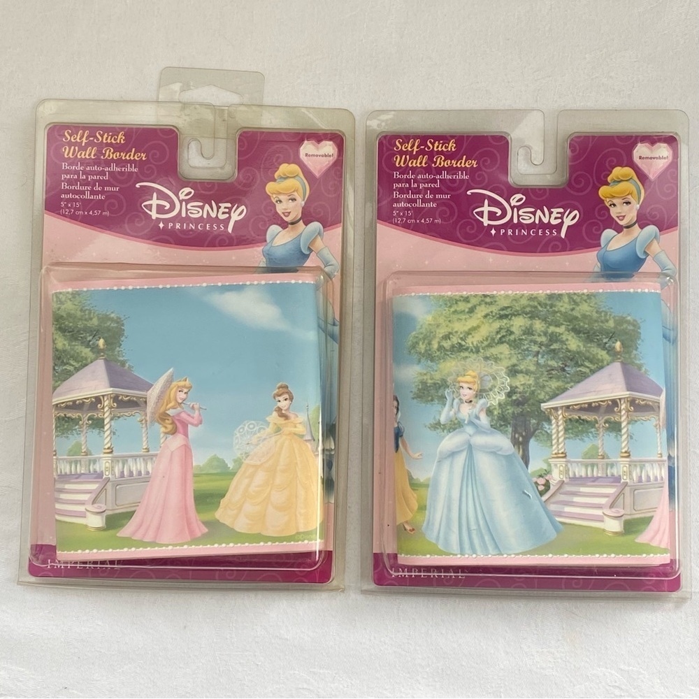 Disney Princess Self-Stick Wall Border NEW 5” x 15’ two packages